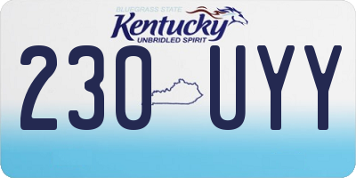 KY license plate 230UYY