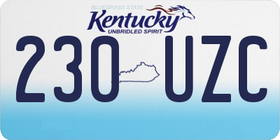 KY license plate 230UZC