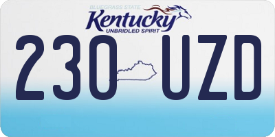 KY license plate 230UZD