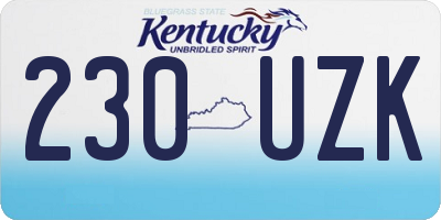 KY license plate 230UZK
