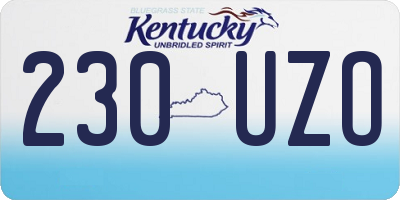 KY license plate 230UZO