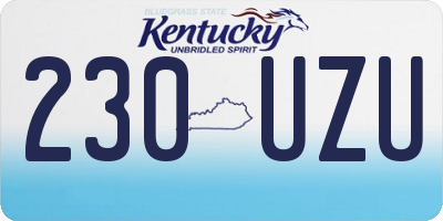 KY license plate 230UZU