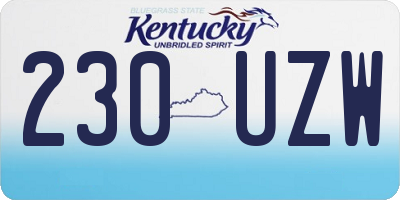 KY license plate 230UZW