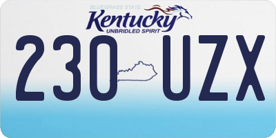 KY license plate 230UZX