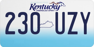 KY license plate 230UZY