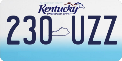KY license plate 230UZZ