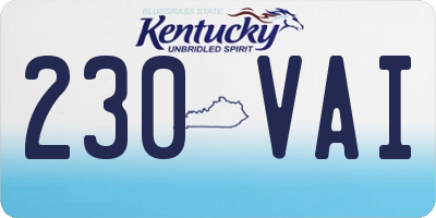 KY license plate 230VAI