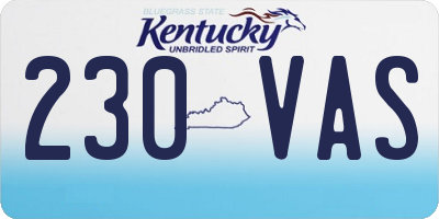 KY license plate 230VAS