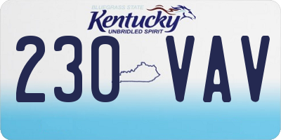 KY license plate 230VAV
