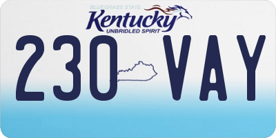 KY license plate 230VAY