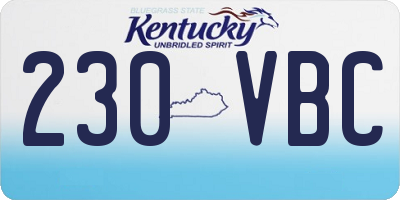 KY license plate 230VBC