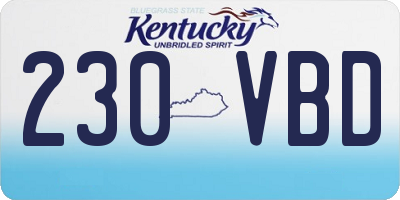 KY license plate 230VBD