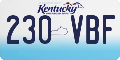 KY license plate 230VBF