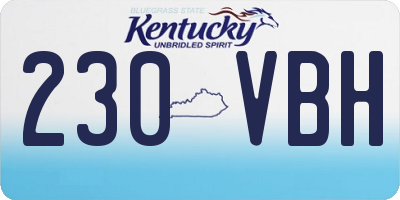 KY license plate 230VBH