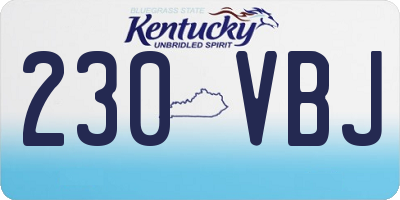 KY license plate 230VBJ