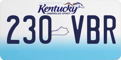 KY license plate 230VBR