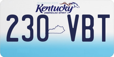 KY license plate 230VBT