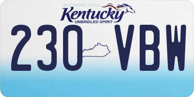 KY license plate 230VBW