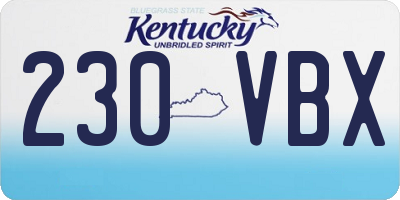 KY license plate 230VBX