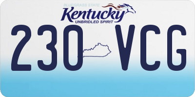 KY license plate 230VCG