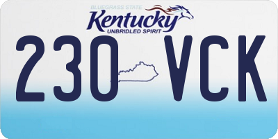 KY license plate 230VCK
