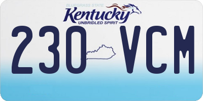 KY license plate 230VCM