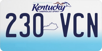 KY license plate 230VCN