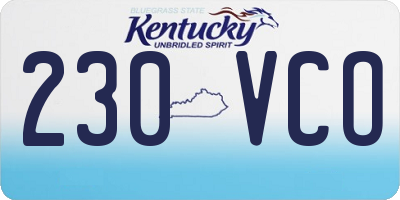 KY license plate 230VCO