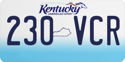KY license plate 230VCR
