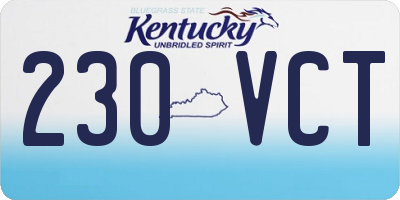 KY license plate 230VCT