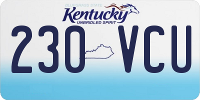 KY license plate 230VCU