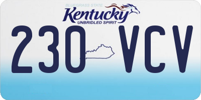 KY license plate 230VCV