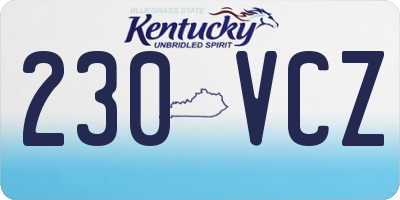 KY license plate 230VCZ