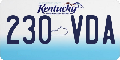 KY license plate 230VDA