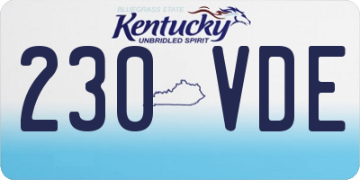 KY license plate 230VDE
