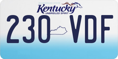 KY license plate 230VDF