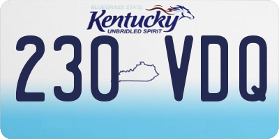 KY license plate 230VDQ
