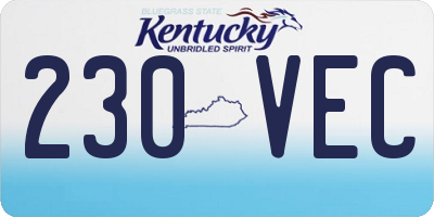 KY license plate 230VEC