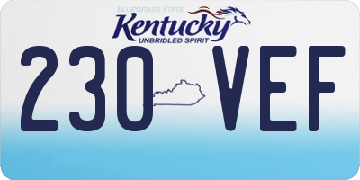 KY license plate 230VEF