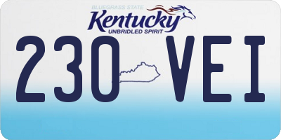 KY license plate 230VEI