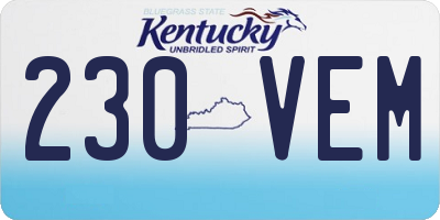 KY license plate 230VEM