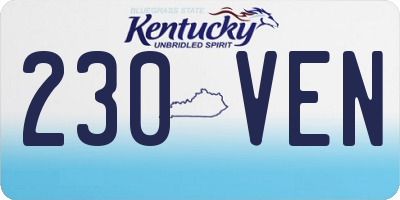 KY license plate 230VEN