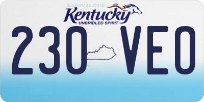 KY license plate 230VEO