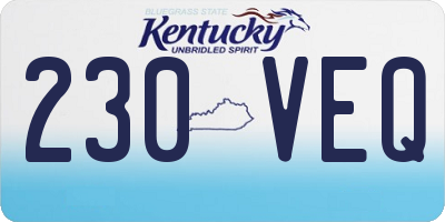 KY license plate 230VEQ