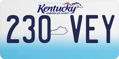 KY license plate 230VEY
