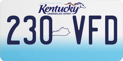 KY license plate 230VFD