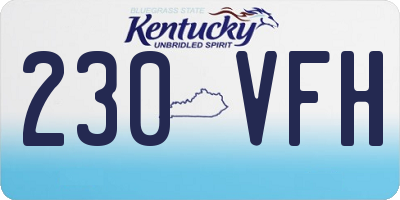 KY license plate 230VFH