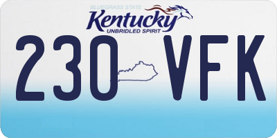 KY license plate 230VFK