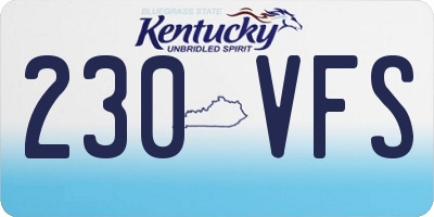KY license plate 230VFS