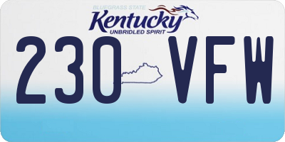 KY license plate 230VFW